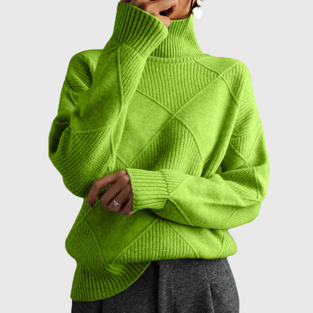 Addison | Modern Geometric Turtleneck Sweater