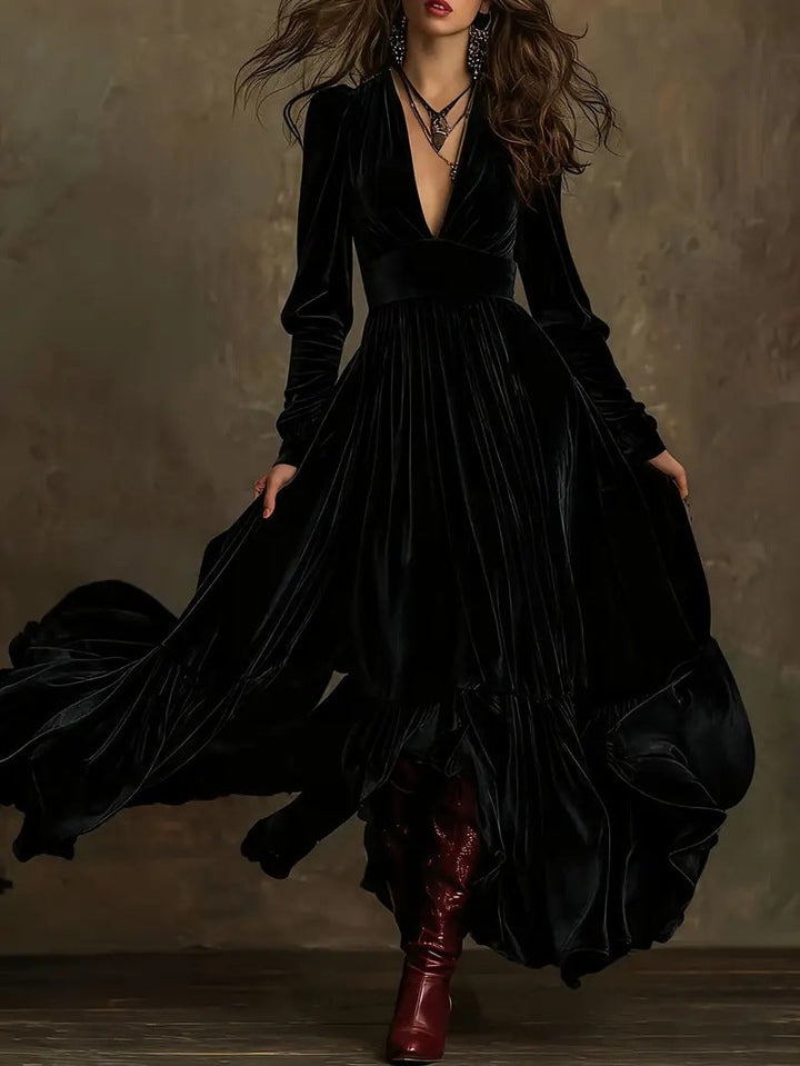 Meredith | Vestido de noite de veludo luxuoso