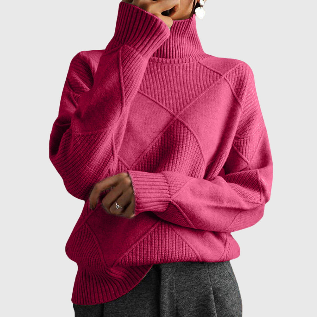 Addison | Modern Geometric Turtleneck Sweater