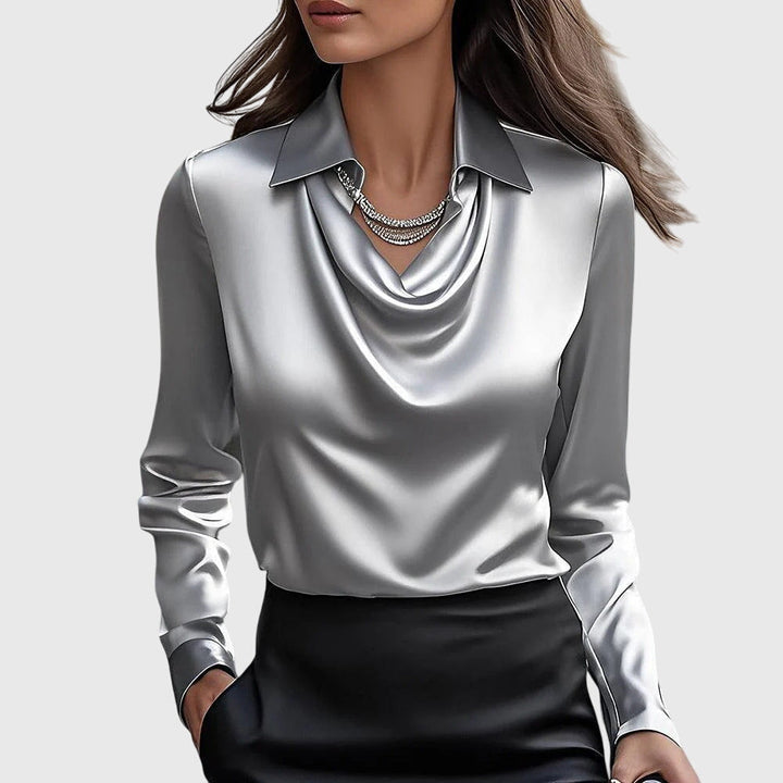 Rosa | Elegant blus med blommigt tryck