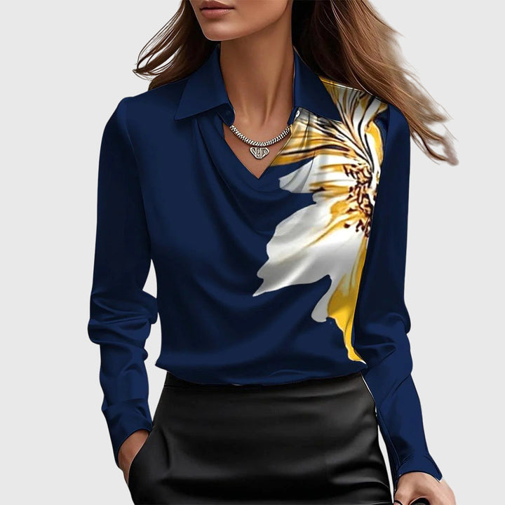 Rosa | Elegant blus med blommigt tryck