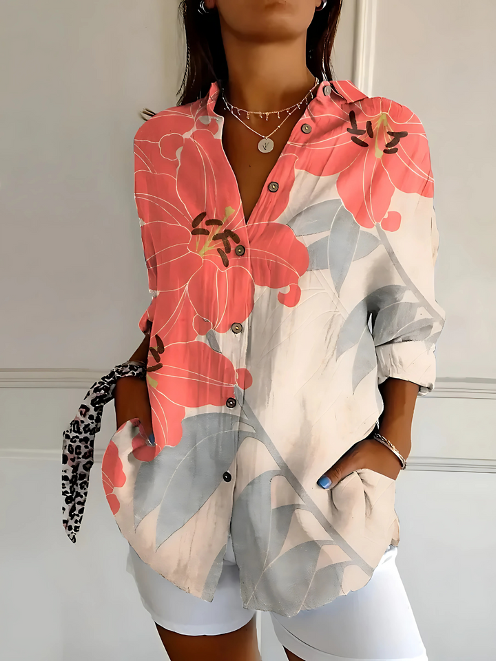 Viana | Blus med blommande vågor