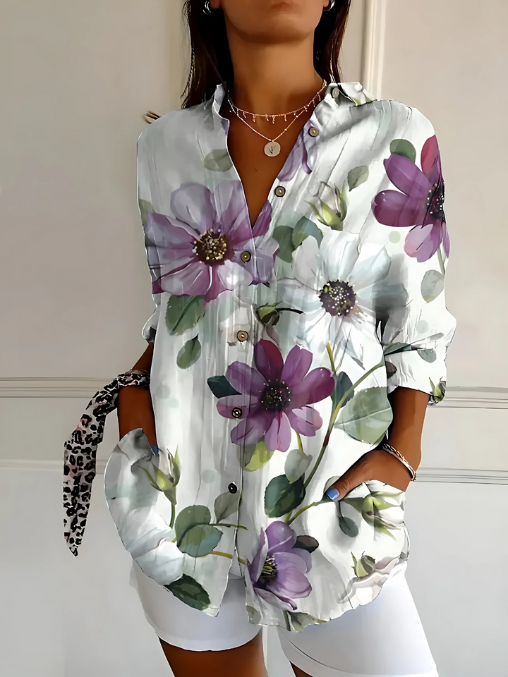 Viana | Blus med blommande vågor