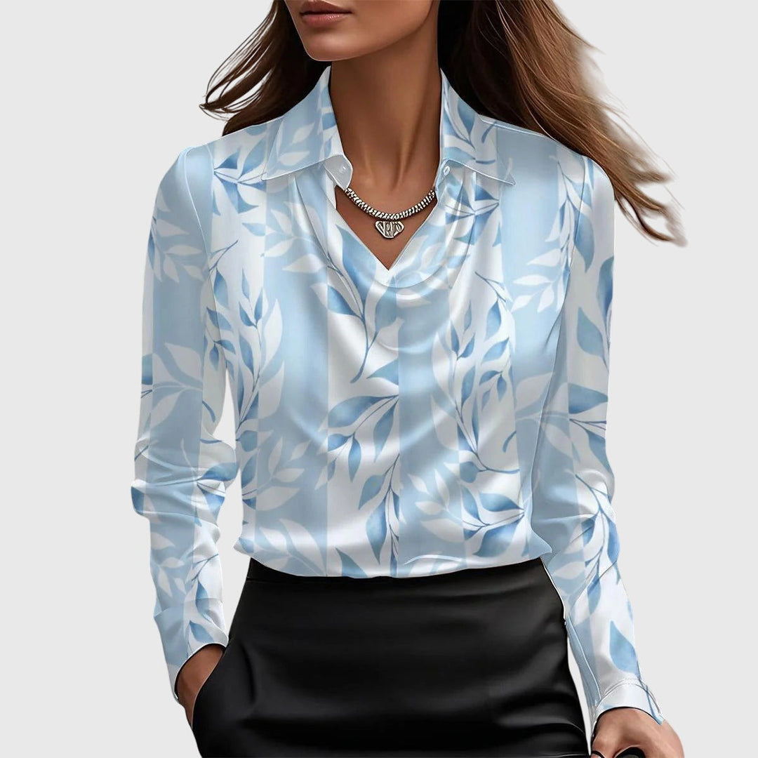 Rosa | Elegant blus med blommigt tryck
