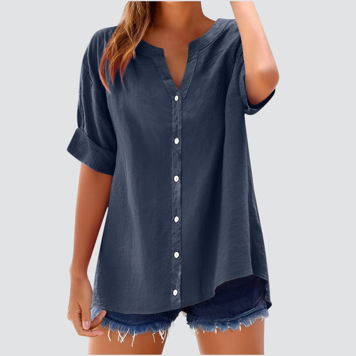 Olivia | Sommar linneblus med knappar
