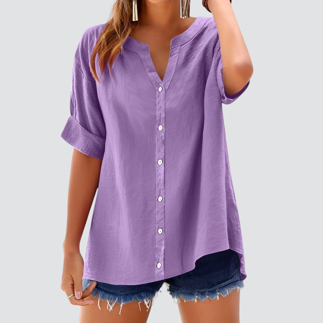 Olivia | Sommar linneblus med knappar
