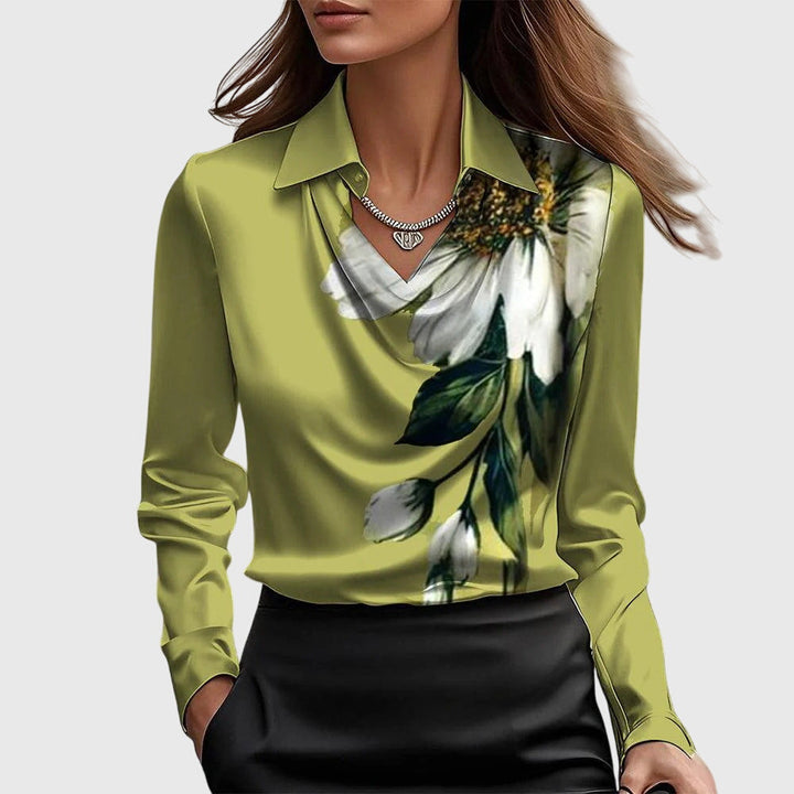 Rosa | Elegant blus med blommigt tryck